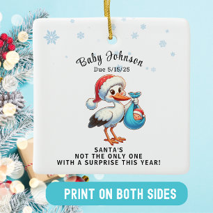 Ornement En Céramique Noël Grosse Enceinte Révéler Funny Faire-part