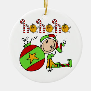 Ornement En Céramique Noël Ho Ho Vacances Cute Elfe
