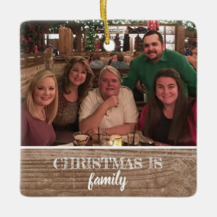 Ornement En Céramique Noël latéral de photo de famille de la coutume 2