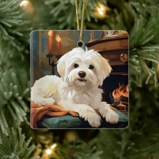 Ornement En Céramique Noël Maltais Unique, Cadeau Pour Amoureux de les c