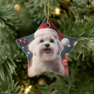 Ornement En Céramique Noël Maltais Unique, Cadeau Pour Amoureux de les c