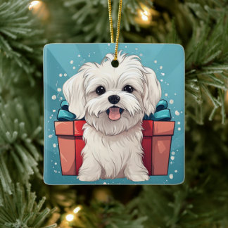 Ornement En Céramique Noël Maltais Unique, Cadeau Pour Amoureux de les c