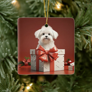 Ornement En Céramique Noël Maltais Unique, Cadeau Pour Amoureux de les c
