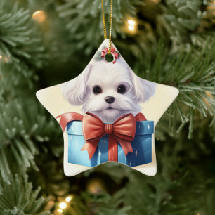 Ornement En Céramique Noël Maltais Unique, Cadeau Pour Amoureux de les c