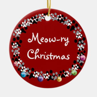 Ornement En Céramique Noël Meow-relais