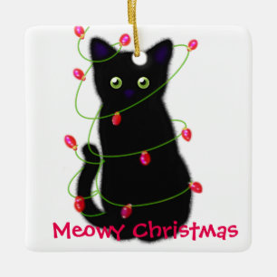 Ornement En Céramique Noël Meowy   cadeau animal