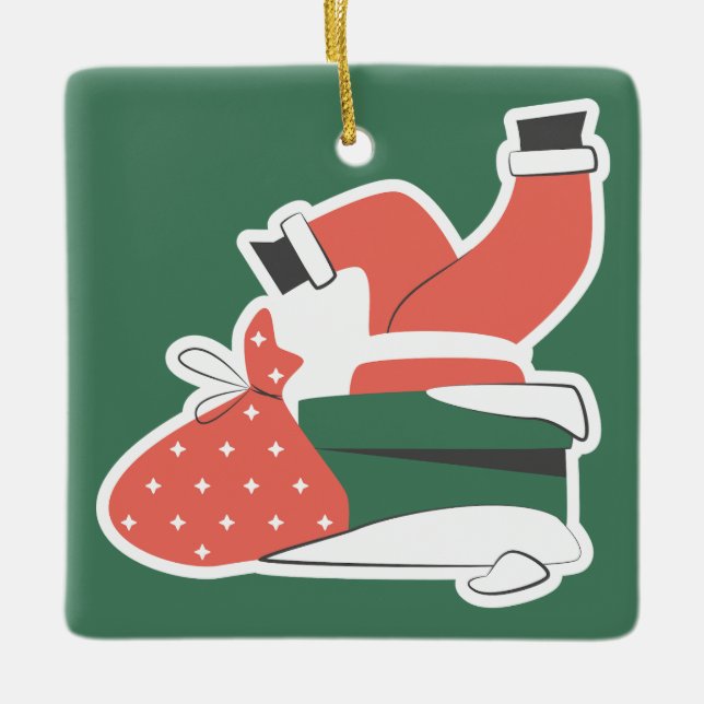 Ornement En Céramique Noël Mignon (Devant)
