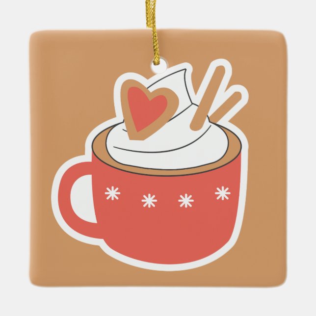 Ornement En Céramique Noël Mignon (Devant)