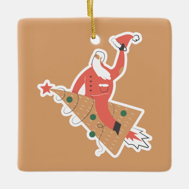 Ornement En Céramique Noël Mignon (Devant)