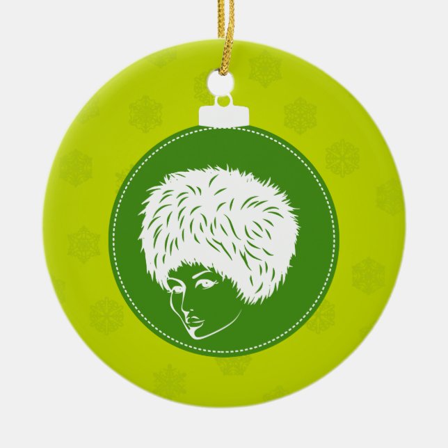 Ornement En Céramique Noël Modish Lime (Devant)