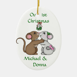 Ornement En Céramique Noël Mousey d'amour