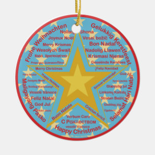 Ornement En Céramique Noël multilingue