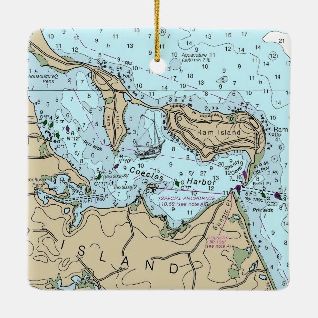 Ornement En Céramique Noël nautique du port de Coecles (Dos)