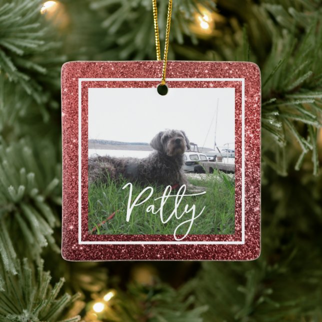 Ornement En Céramique Noël Parties scintillant rouge Bible Verse Espoir (Arbre)