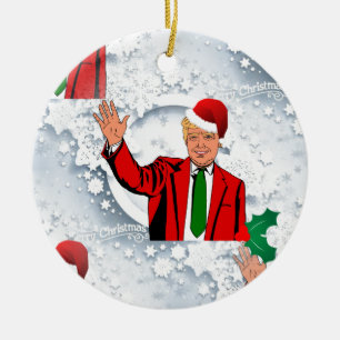 Ornement En Céramique noël père Noël donald trump