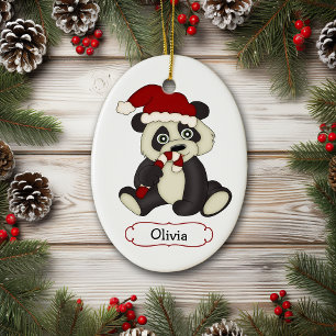 Ornement En Céramique Noël personnalisé à l'ours de Panda