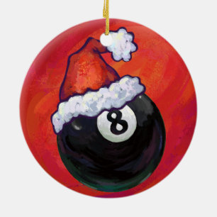 Ornement En Céramique Noël Red Hat de 8 boules