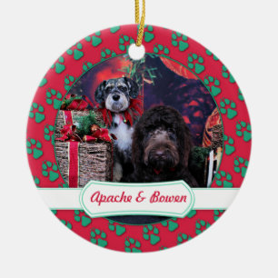 Ornement En Céramique Noël - Schnauzer Apache - Bowen LabraDoodle