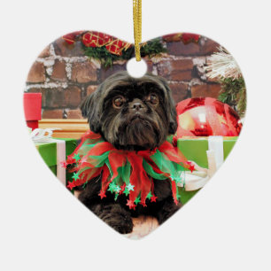 Ornement En Céramique Noël - Shih Tzu - lis