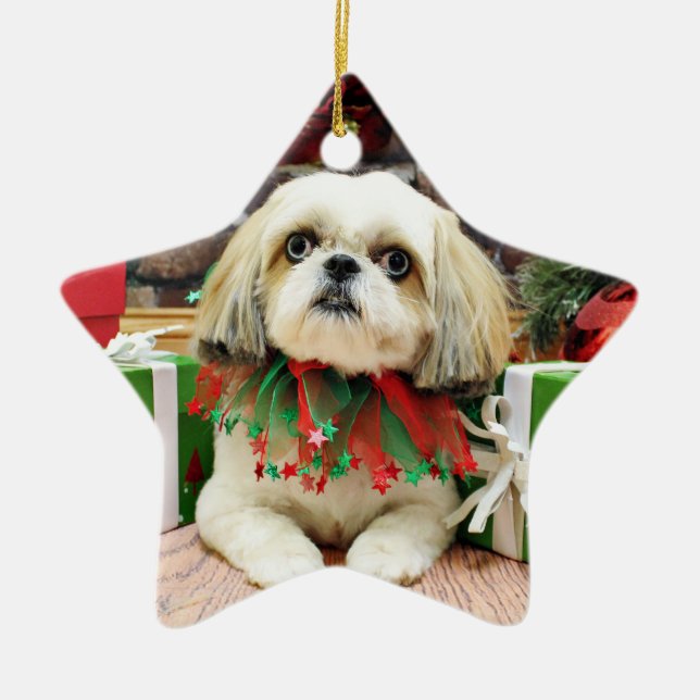 Ornement En Céramique Noël - Shih Tzu - Sophie (Devant)