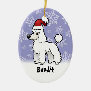 Ornement En Céramique Noël standard/coupe de chiot caniche de