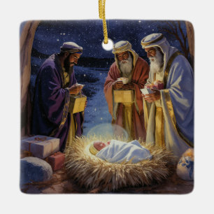 Ornement En Céramique Noël traditionnel des trois sages