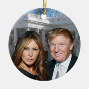 Ornement En Céramique Noël Trump : Donald et Melania