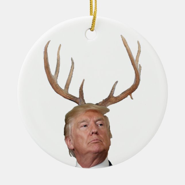 Ornement En Céramique Noël Trump : Monsieur le Président, cerf (Devant)