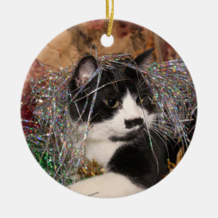 Ornement En Céramique Noël vilain de minou de smoking