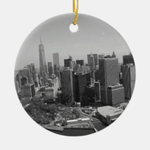 Ornement En Céramique Noir blanc New York City Skyline
