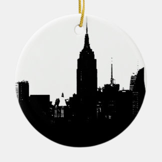 Ornement En Céramique Noir blanc New York Silhouette