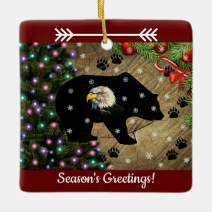 Ornement En Céramique Noir de Noël Eagle Eagle Spiritueux