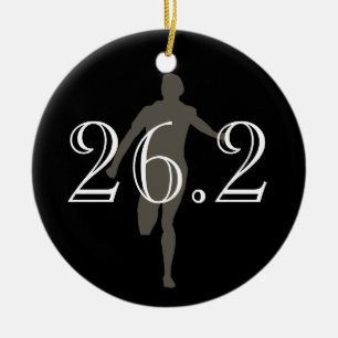 Ornement En Céramique Noir personnalisé de souvenir du marathonien 26,2