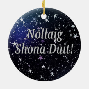 Ornement En Céramique Nollaig Shona Duit ! Joyeux Noël en irlandais