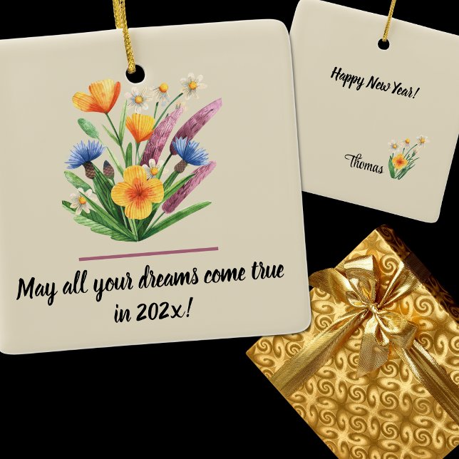 Ornement En Céramique Nom, Affichage annuel, Nouvel An 2026 (Créateur téléchargé)