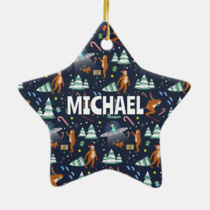 Ornement En Céramique NOM - Big Foot, Aliens, & Reindeer Noël