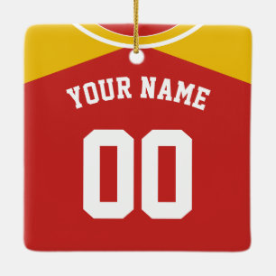 Ornement En Céramique Nom et numéro de baseball softball Jersey Modèle