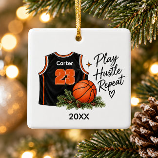Ornement En Céramique Nom et numéro de joueur de basketball personnalisé