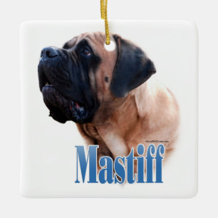 Ornement En Céramique Nom Mastiff (abricot)