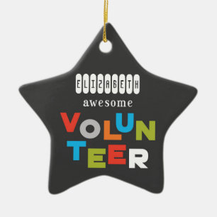 Ornement En Céramique Nom Personnalisé, Awesome Bénévole Appréciatio