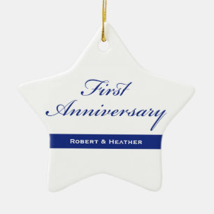 Ornement En Céramique Nom personnalisé, Étincelle du premier Mariage