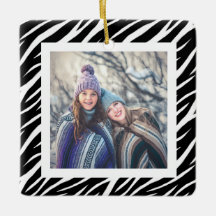 Nom personnalisé mignon Photo Noir Blanc Zèbre Noë