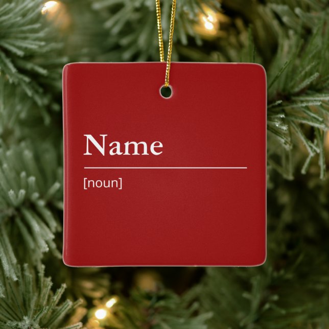 Ornement En Céramique Nom personnalisé ou dictionnaire Word rouge Noël (Arbre)