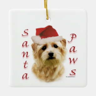 Ornement En Céramique Norfolk Terrier Père Noël Paws