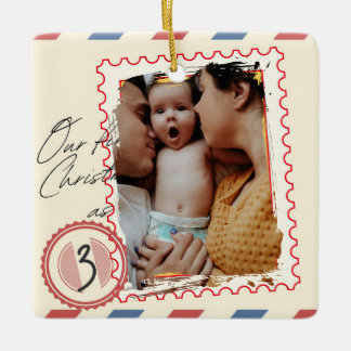 Ornement En Céramique Nos premiers noël comme trois