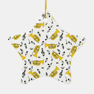 Ornement En Céramique Notes musicales Baritone Gris Marching