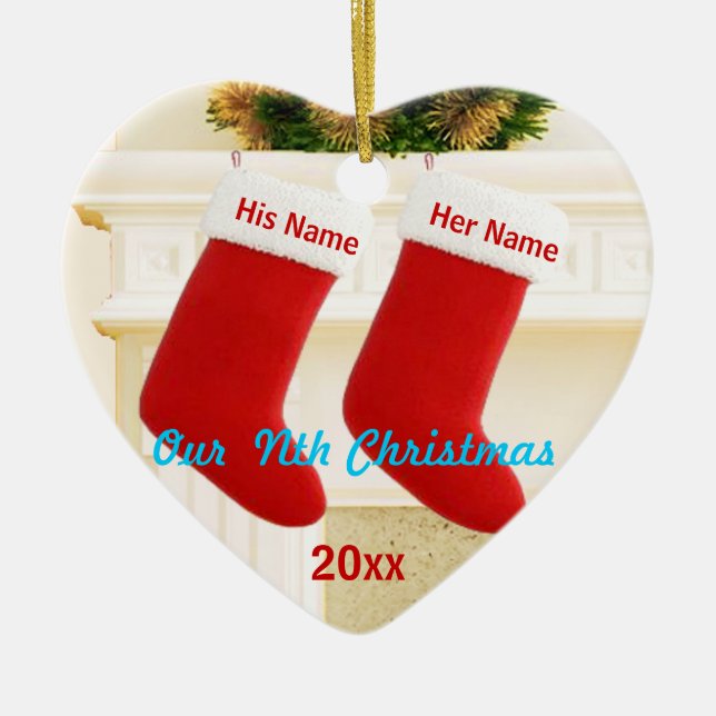 Ornement En Céramique Notre nième Noël (Devant)