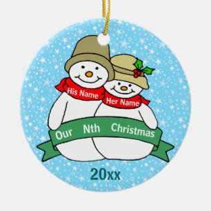 Ornement En Céramique Notre nième Noël
