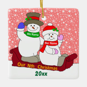Ornement En Céramique Notre nième Noël
