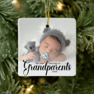 Ornement En Céramique Notre Premier Noël En Grand-Parents Photo